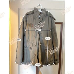 Kids Olive Green Hooded Military Jacket and - Brand Unspecified